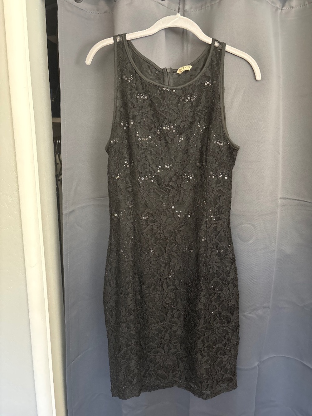 Black Sequin & Lace Mini Dress